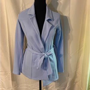Baby blue light weight wrap shirt/jacket